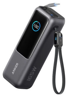 Anker 25,000mAh laptop power bank with built-in retractable cable
