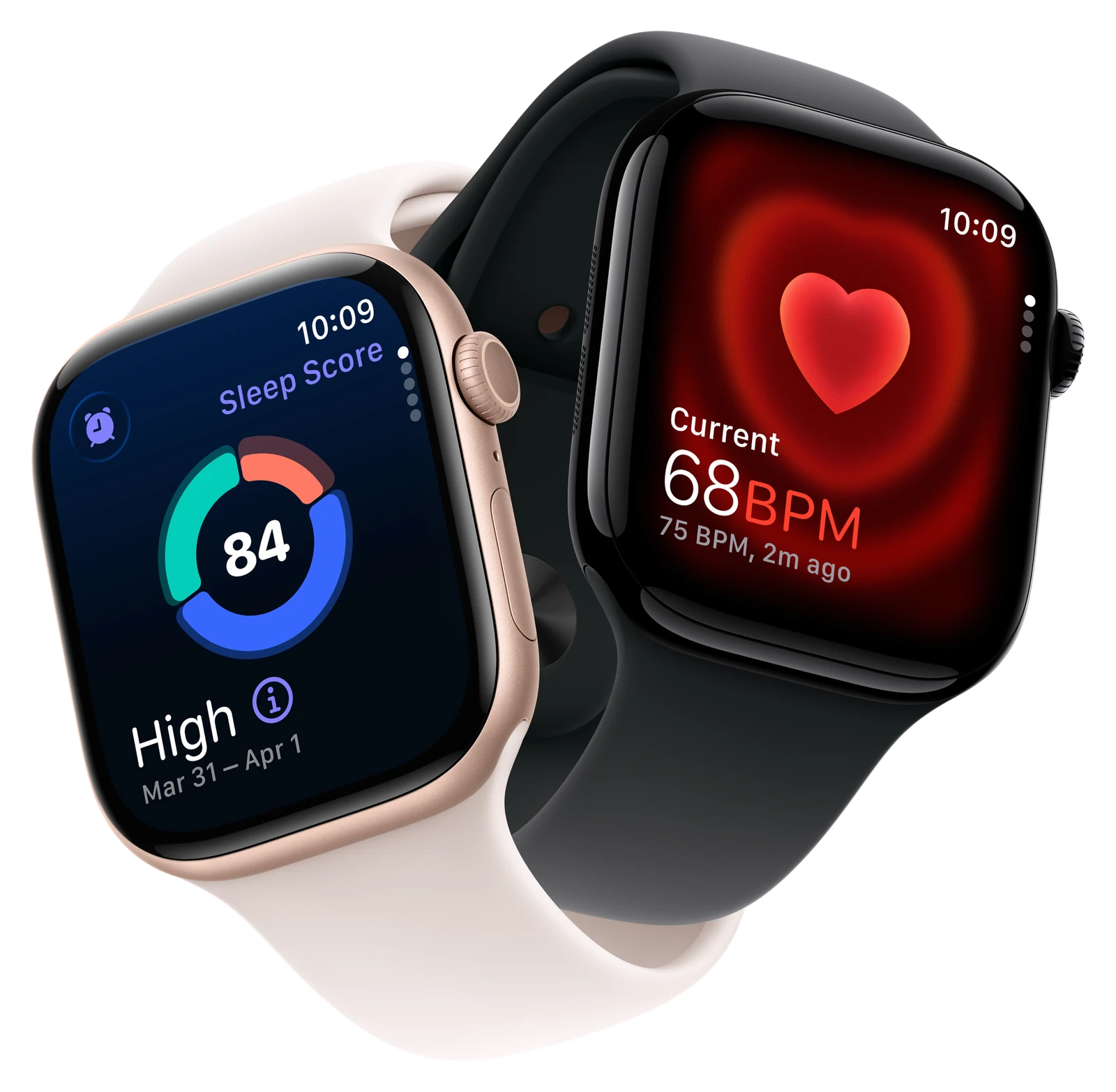 Two Apple Watch Series 11 models showing health metrics