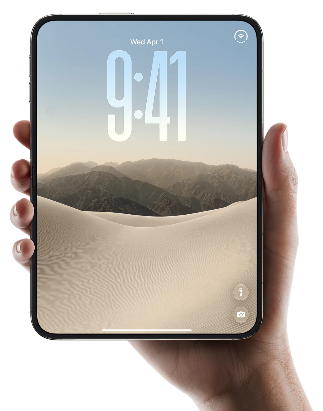 iPhone Duo folded, held in one hand