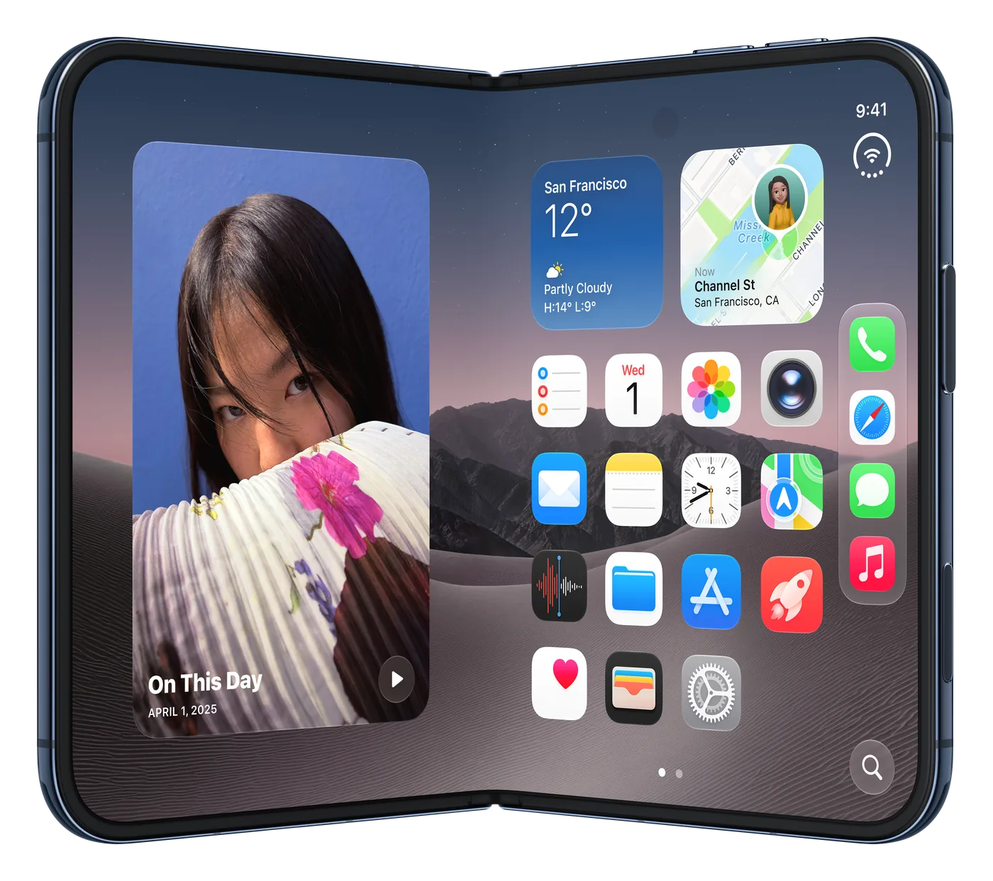 iPhone Duo in Night Sky, unfolded