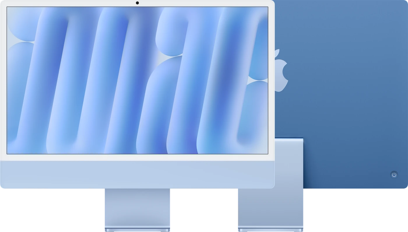 iMac in Blue, front and back