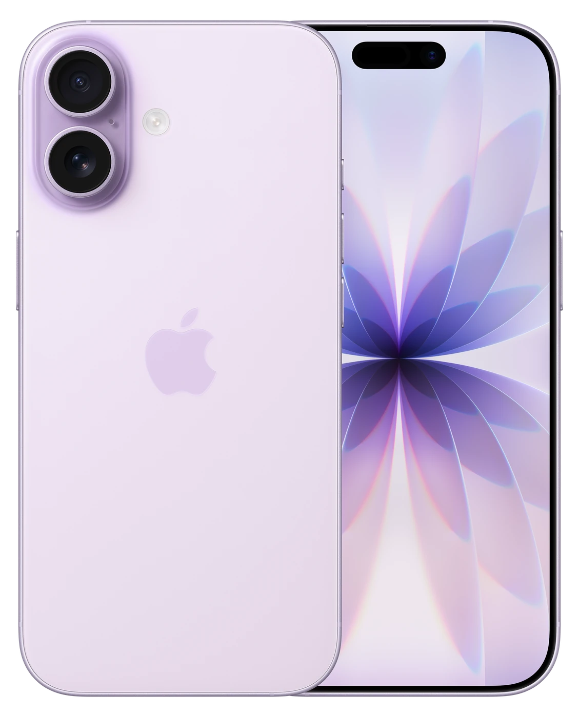 iPhone 17 in Lavender, back and front
