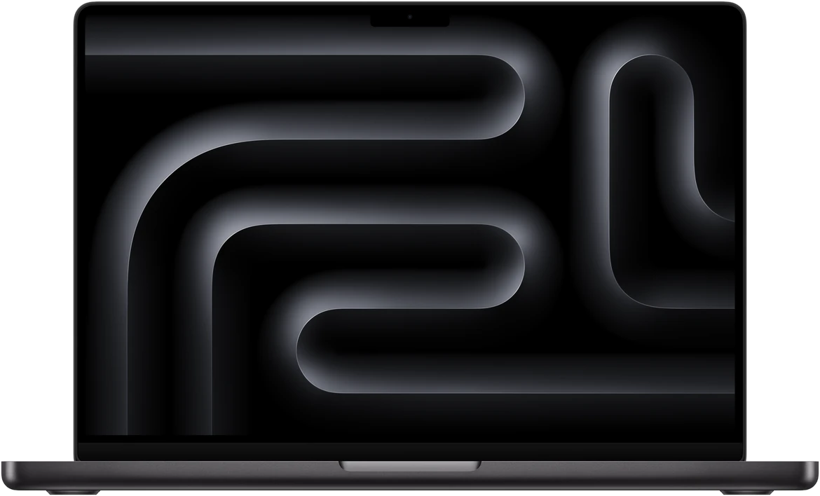 MacBook Pro 14-inch in Space Black, front view