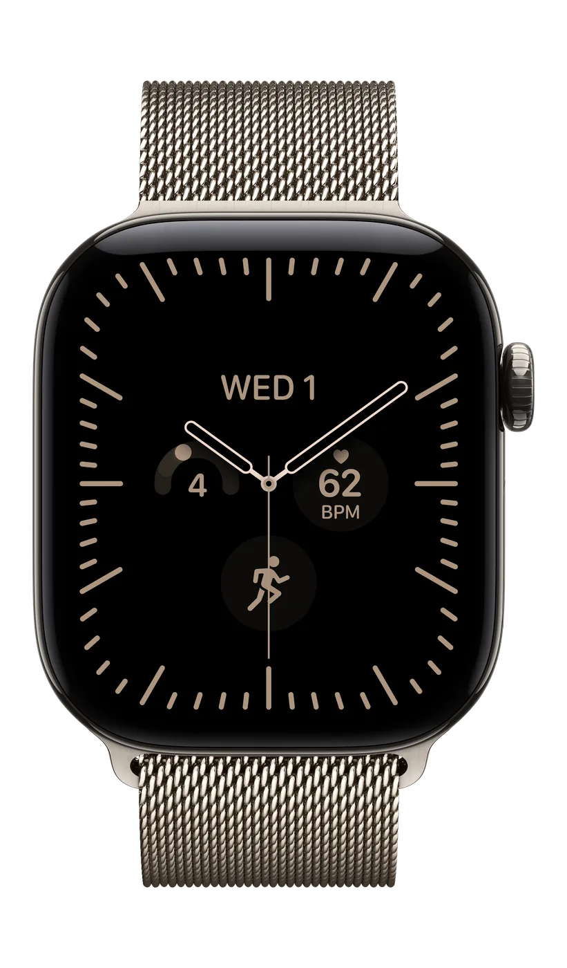 Apple Watch Series 12 in Natural Titanium with Natural Milanese Loop